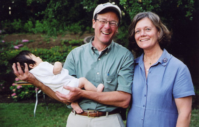 Grandpa, pretending that Natalie's not that heavy